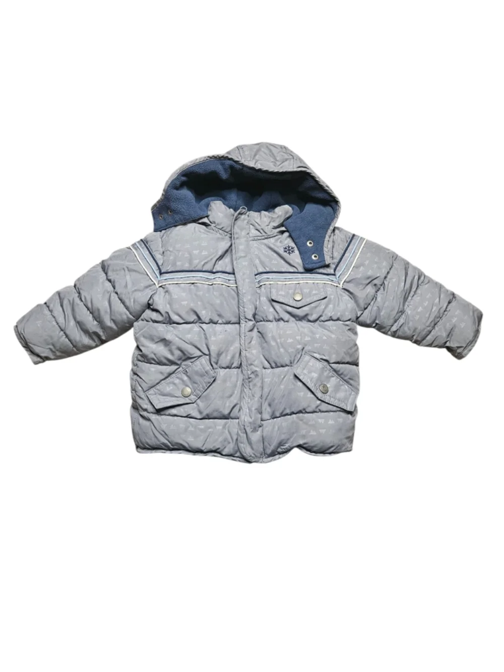Old Navy 2T Gray Hooded Puffer Winter Coat Jacket